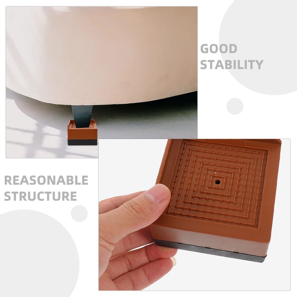 4pcs Bed Furniture Risers Heavy Duty Plastic Lifts for Beds and Legs