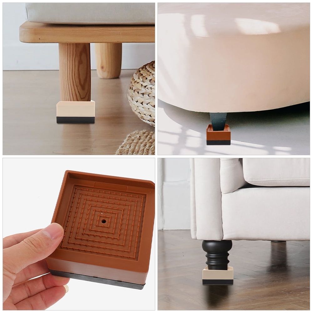 4pcs Bed Furniture Risers Heavy Duty Plastic Lifts for Beds and Legs