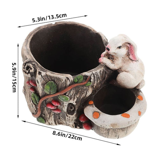 Concrete Flowerpot Rabbit Shape Multi Cement 1 Pcs