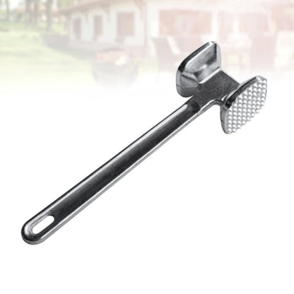 Meat Tenderiser Hammer in Plated Silver for Kitchen with Hanging Ring Handle