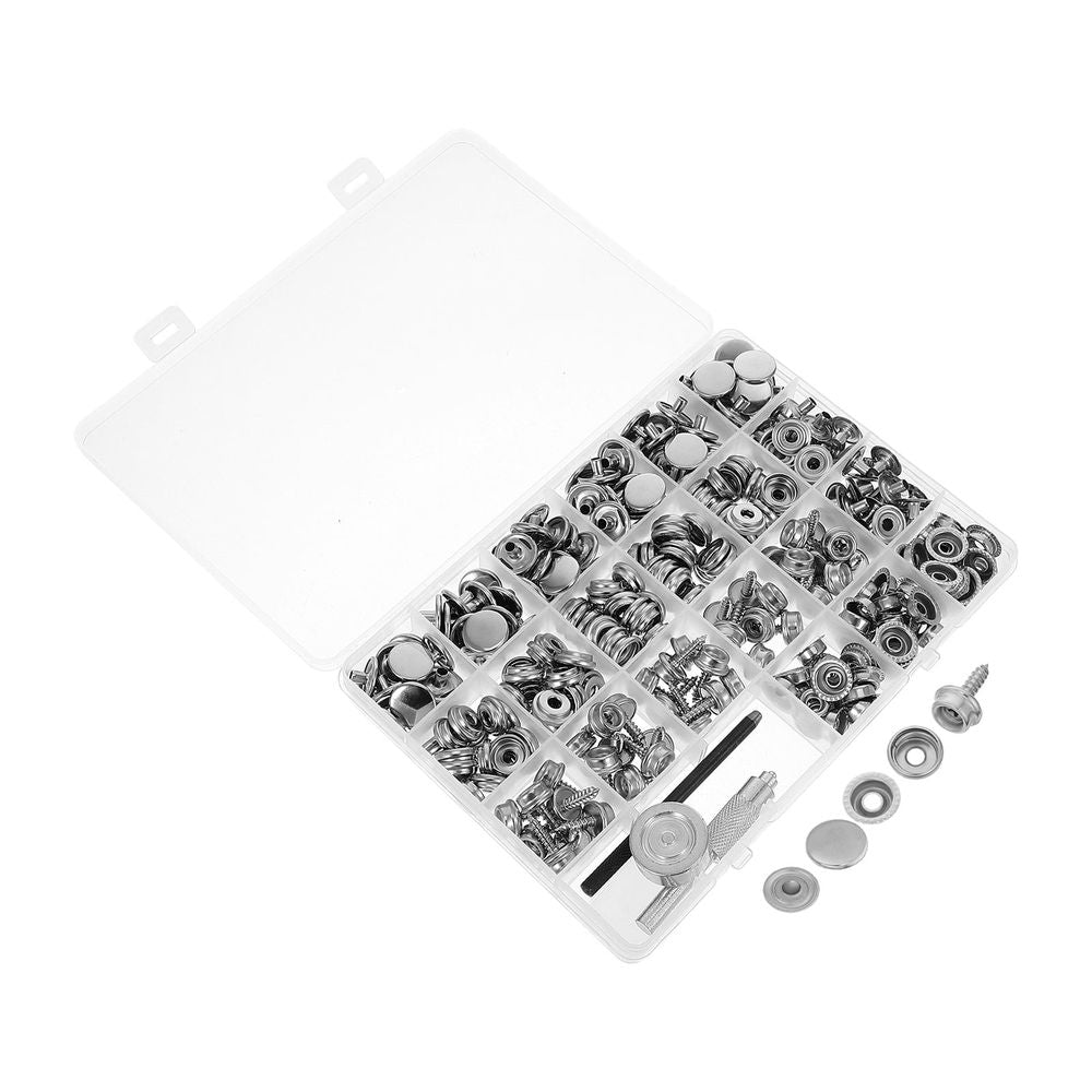 90Sets Snap Fasteners Kit for Fabric Sewing Durable Stainless Steel Canvas Snap Buttons