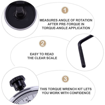 Adjustable Torque Wrench with Precast Angle Gauge Black for Repair Use