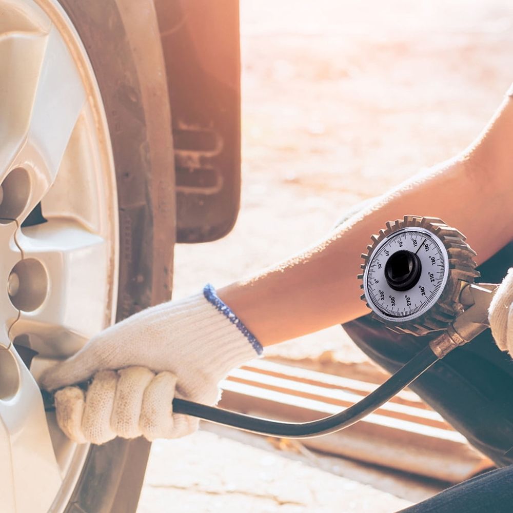 Adjustable Torque Wrench with Precast Angle Gauge Black for Repair Use