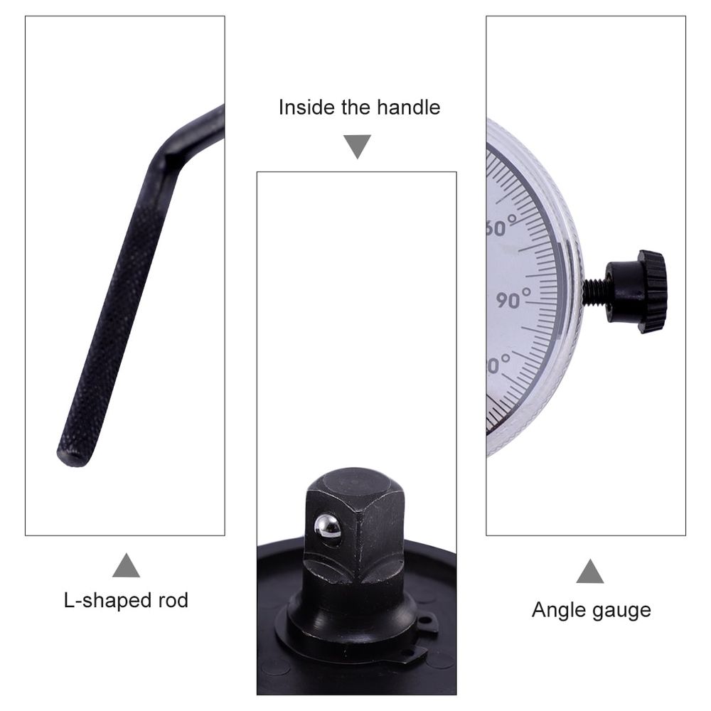 Adjustable Torque Wrench with Precast Angle Gauge Black for Repair Use