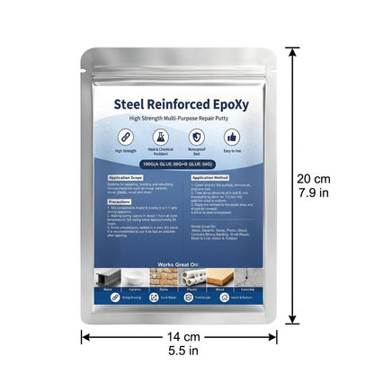 Steel Reinforced High Strength Epoxy Repair Putty, Waterproof Moldable Repair Clay for Metal, Wood, Plastic, Ceramic & Glass, Fix Cracks and Holes Household Repair, 1 Pack