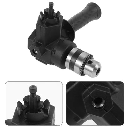 Right Angle Drill Attachment Black Metal Impact Wrench Adapter for Tight Spaces and Furniture Repair