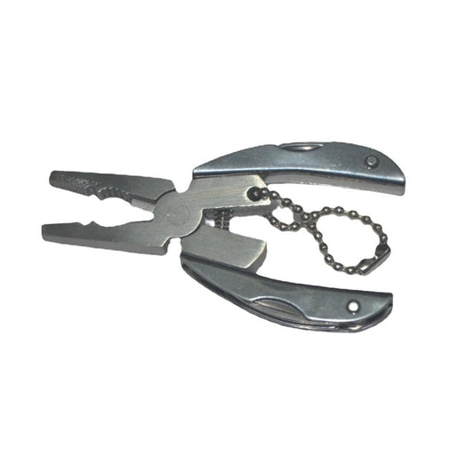 Multifunctional Mini Folding Pliers Multi-Tool Stainless Steel Silver Pliers Multi Tools Kits Wire Strippers for Outdoor Fishing Camping Hiking