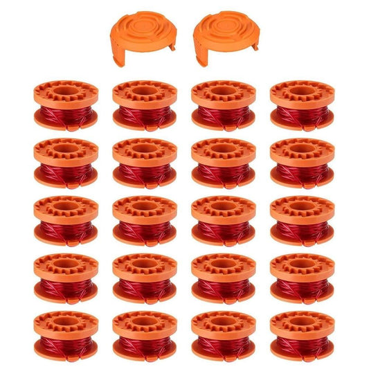 Trimmer Spool Set with 20 Lines, Compatible with WG150-WG180 Models, Grass Cutting Replacement for Garden Tools