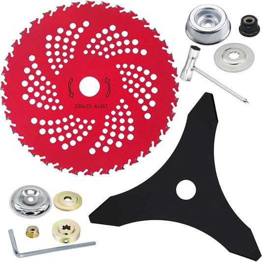 Professionals Weeds Saw Blade, 9-Inch 36-Tooth Circular Saw Blade, Hard Alloy Steel with Lasers-Cut Teeth for Weeds Trimmers & Brush Cutters