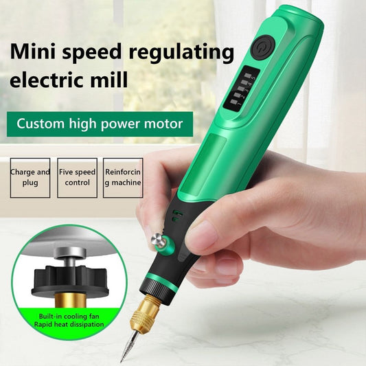 Mini Handheld Grinder, Polishing Tool for Carving, Small Miniature Drill for Home Use, Multifunctional Rotary Tool with Adjustable Speed