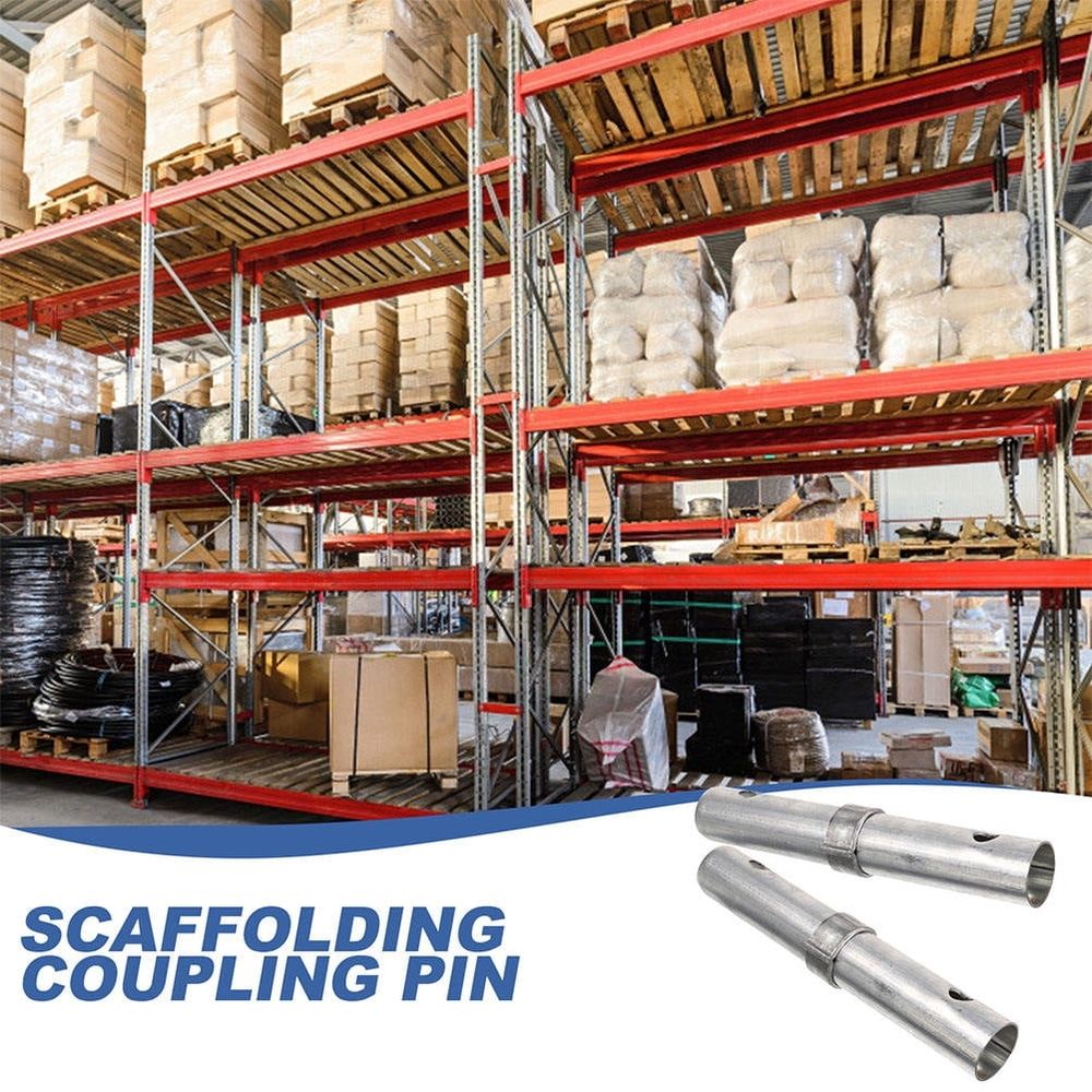 Scaffolding Connecting Pin, Silver Steel, Secure and Versatile, Durable Use, 2Pcs