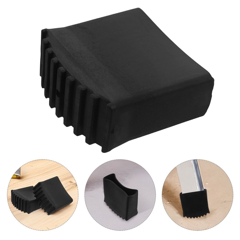 2Pcs Step Ladder Feet Replacement Black Rubber Non Slip Foot Covers Easy Install