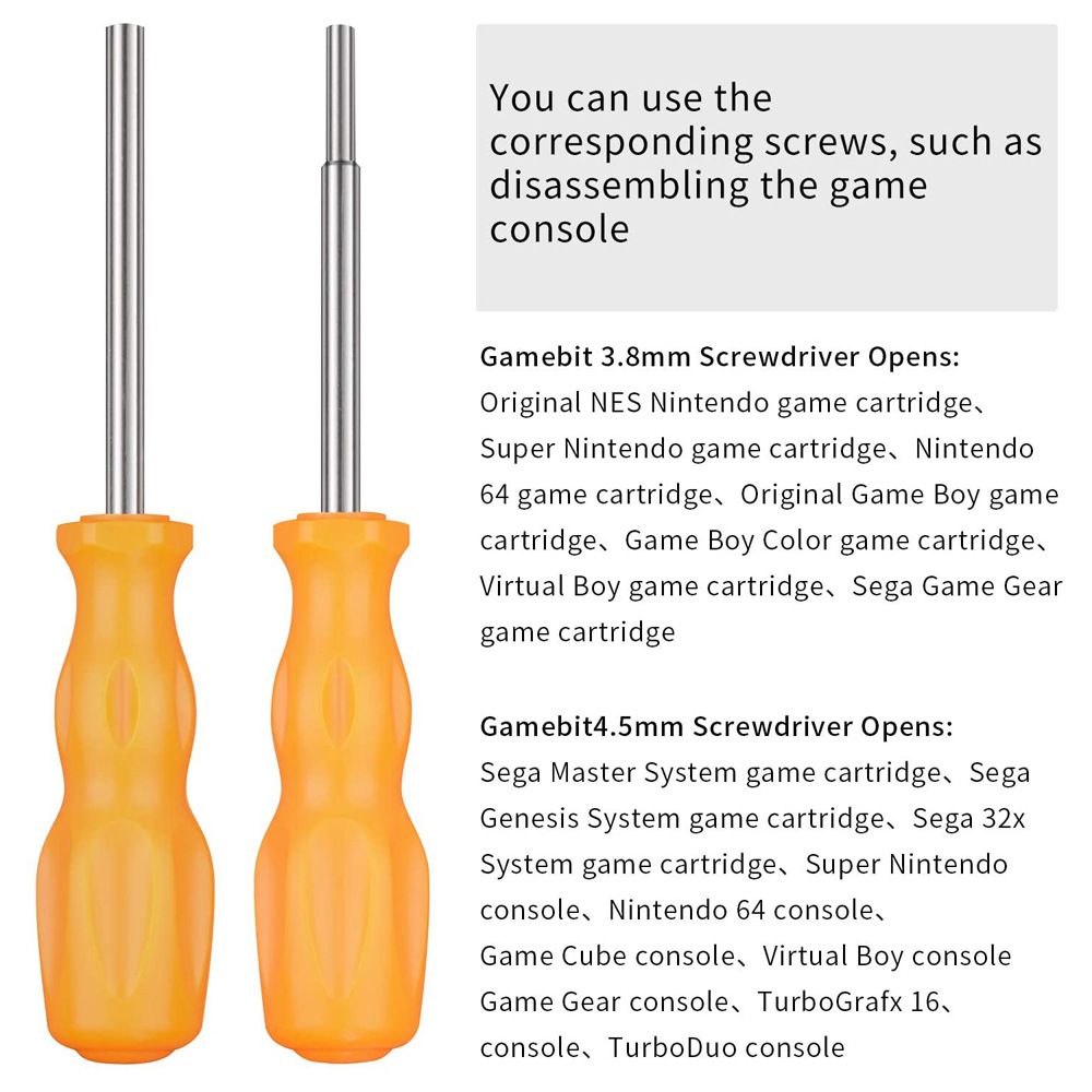 2 pcs Screwdriver Set, 3.8mm & 4.5mm Security Screwdriver Bit Screwdriver Tools for Opening Cartridges & Systems - Orange