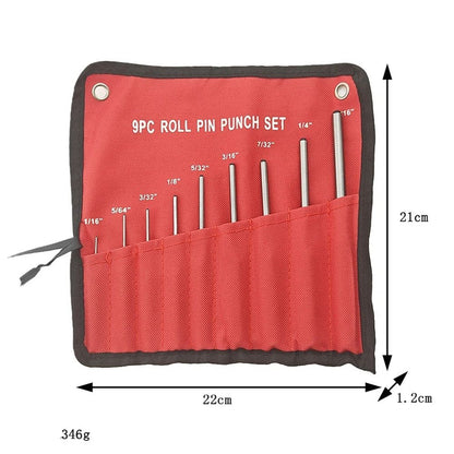 Roll Pin Punch Set 9pc - Great for Gun Building and Removing Pins Mechanics Professional Tool Kit with