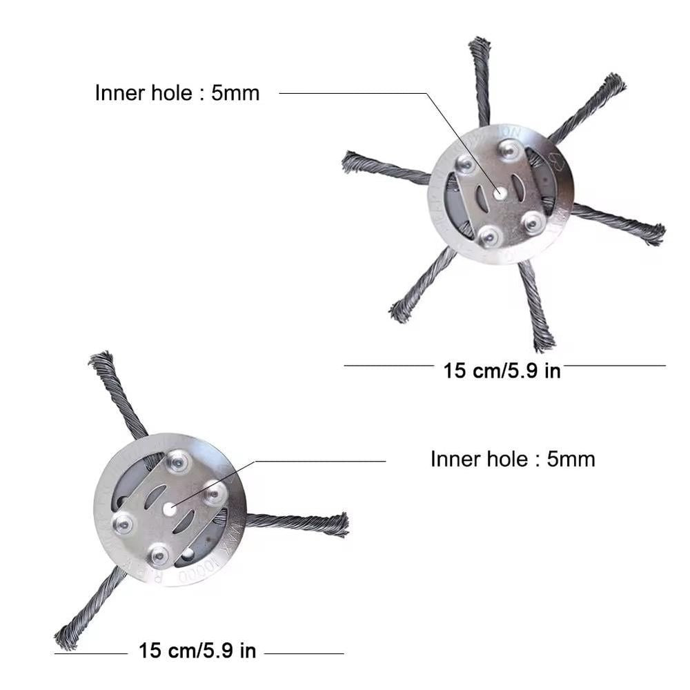 6-Inch Steel Wire Grass Trimmer Head, Universal Weed Eater Replacement Attachment for Lawn Mower, Heavy Duty Brush Cutter Weed Remover Tool