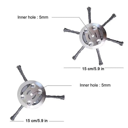 6-Inch Steel Wire Grass Trimmer Head, Universal Weed Eater Replacement Attachment for Lawn Mower, Heavy Duty Brush Cutter Weed Remover Tool