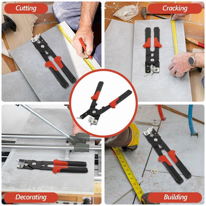 Portable Manual Tile Cutter with Metal Construction and Dual Cutting and Cracking Heads