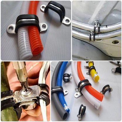 Durable Stainless Steel Clamps Rubber Cushioned Assorted Color 10Pcs