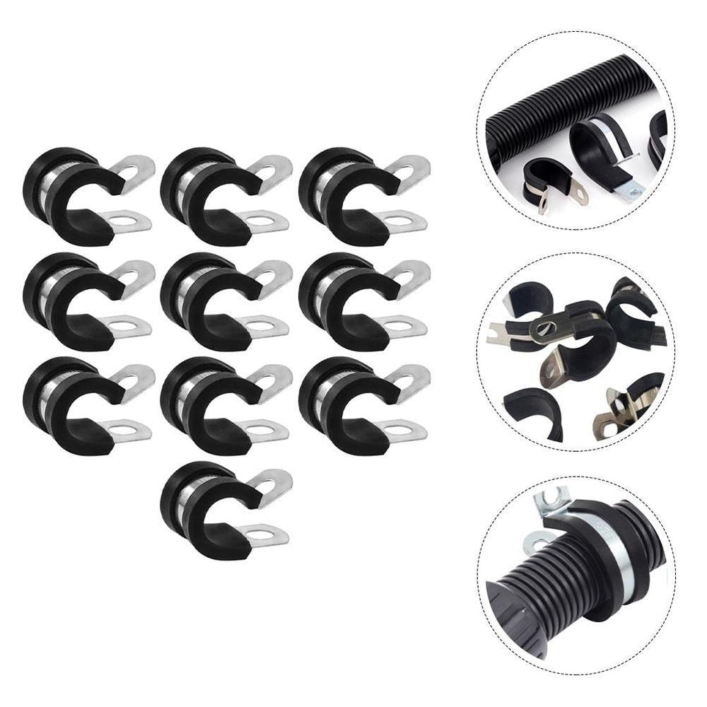 Durable Stainless Steel Clamps Rubber Cushioned Assorted Color 10Pcs