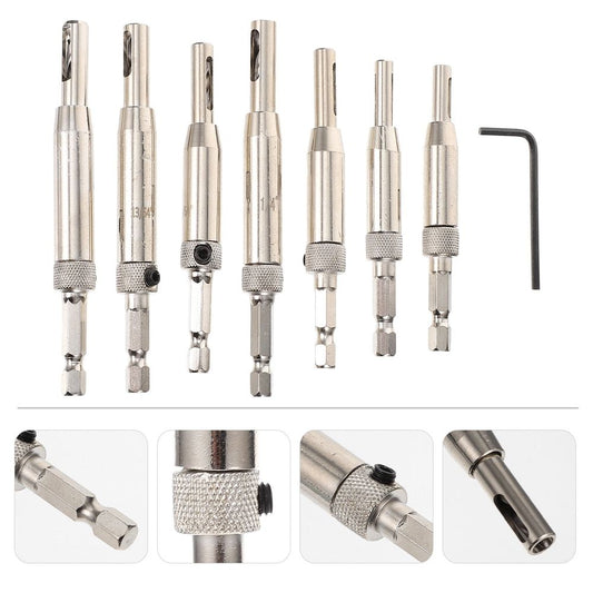 Furniture Hinge Drilling Tool Plated Silver Steel Practical for DIY Projects 1Set