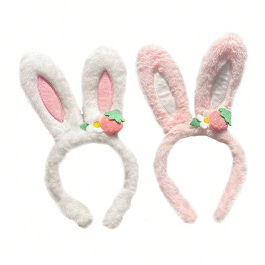 2 Pcs Cute Rabbit Ear Hair Band – Smooth Surface, Durable No Tight Headband, Soft and Comfortable