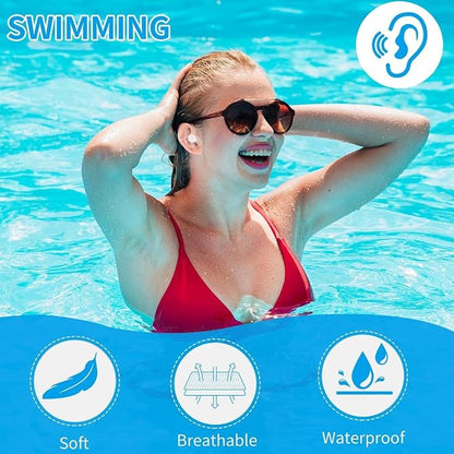 Ear Covers for Shower, 120 Pieces Waterproof Ear Stickers for Adults Ear Covers for Swimming Shower Ear Protectors with Waterproof Cotton Ear Plugs for Shower Surfing Snorkeling and Other Water Sports