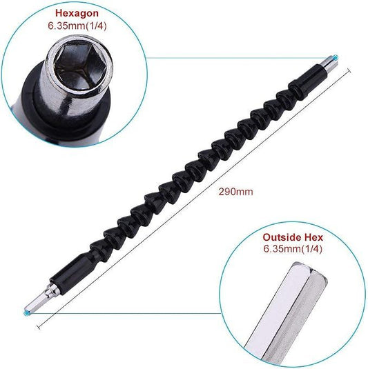 Flexible Screwdriver Drill Bit Extension, 1/4" Hex Magnetic Drill Extender for Computer Chassis and Electrical Cabinets