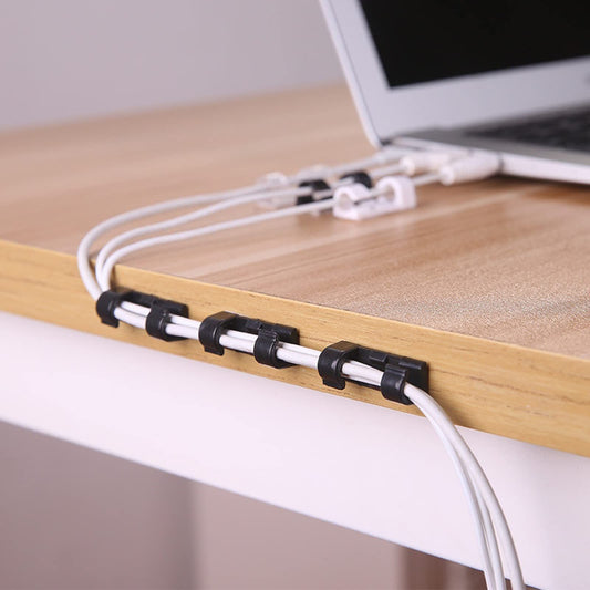 16PC Cable Clips Self Adhesive Cord Organizer Cable Management Plastics Clamps USB Cable Holder Desk Fixed Wire Clip Durable