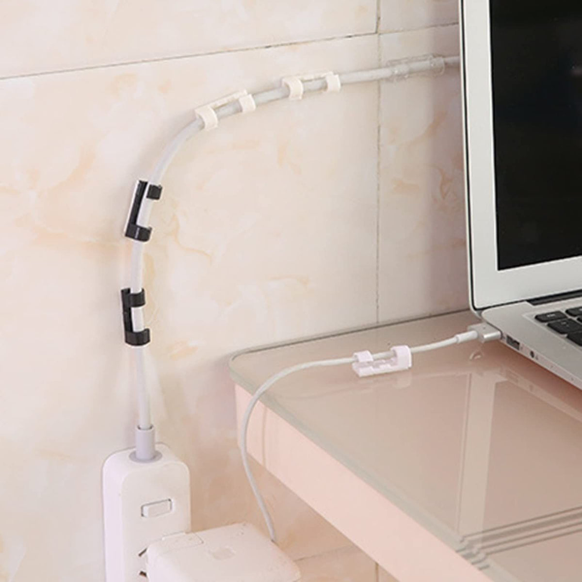 16PC Cable Clips Self Adhesive Cord Organizer Cable Management Plastics Clamps USB Cable Holder Desk Fixed Wire Clip Durable
