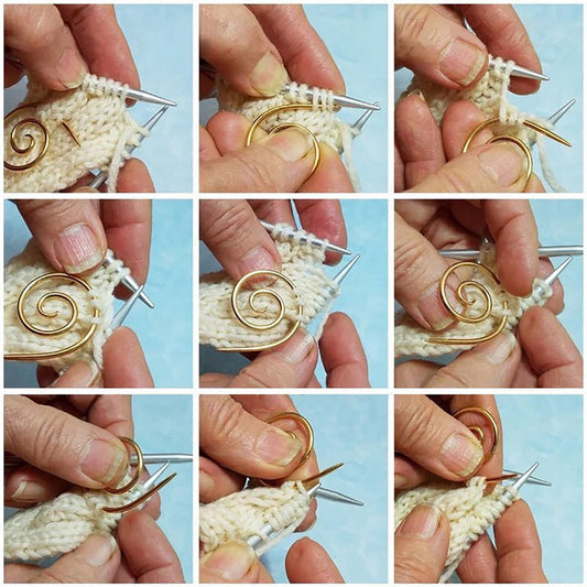 6 PCS Spiral Cable Knitting Needle Handmade Knitting Tool Stainless Steel Bent Tapestry Needles Spiral Cable Needle