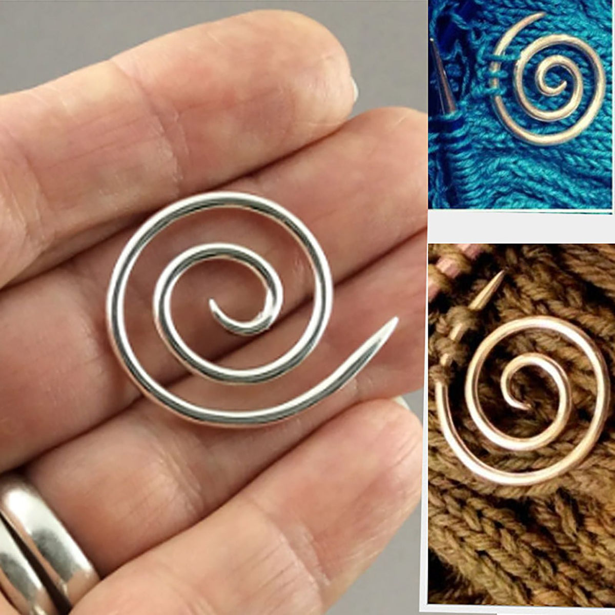 6 PCS Spiral Cable Knitting Needle Handmade Knitting Tool Stainless Steel Bent Tapestry Needles Spiral Cable Needle