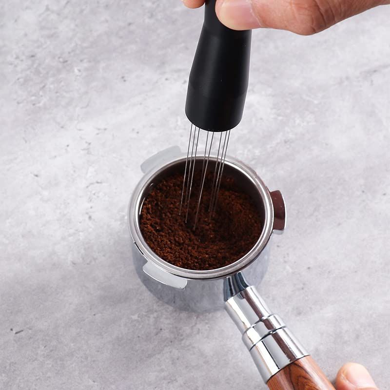 Coffee Stirrer, Coffee Stirring Tamper Distribution Tool, Needle Type Distributor Hand Stirrer Tool (Black)