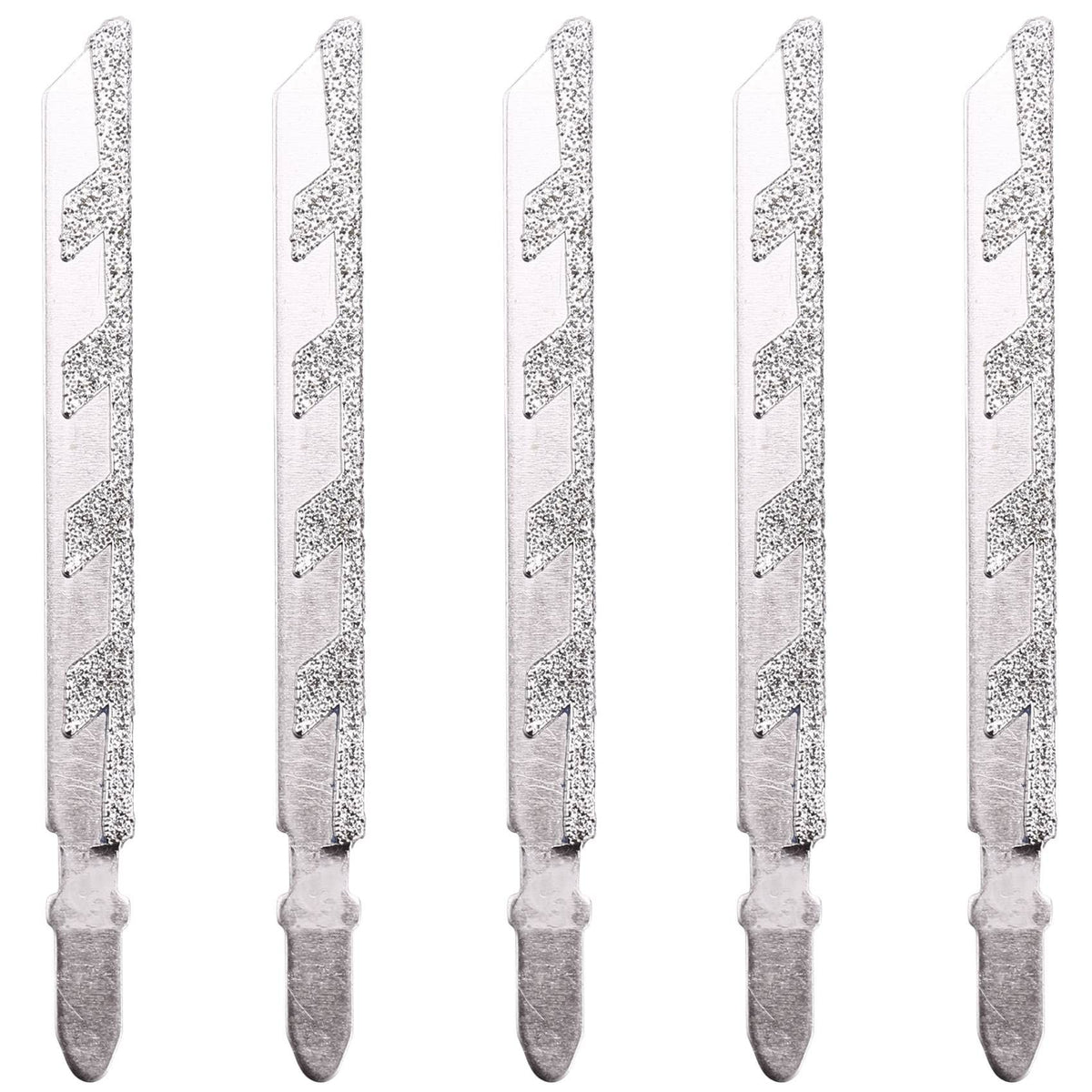 5pcs  T Shank Jigsaw Blades Diamond Coated Jig Saw Blade Set Masonry Granite Tile Cutting Power Tools Accessories