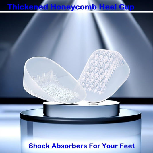 Heavy Duty Gel Heel Cups, Cushion Insert for Shock Absorption, Plantar Fasciitis, Disease and Heel Pain Relief (2 Pairs)