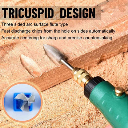 Wood Carving Tools for Rotary Tool, 5 PCS HSS Woodworking Tools Engraving Drill Bit Set Wood Crafts Grinding Tool Universal