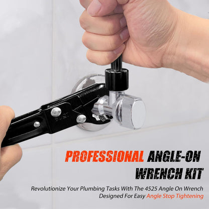 Plumbing Tools, Dual Wrench Kit,Angle Stop Wrench, Plumbing Wrench. Professional Plumbing Toolset For Easy Angle Stop