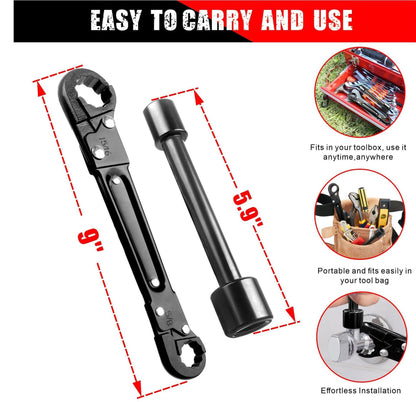 Plumbing Tools, Dual Wrench Kit,Angle Stop Wrench, Plumbing Wrench. Professional Plumbing Toolset For Easy Angle Stop