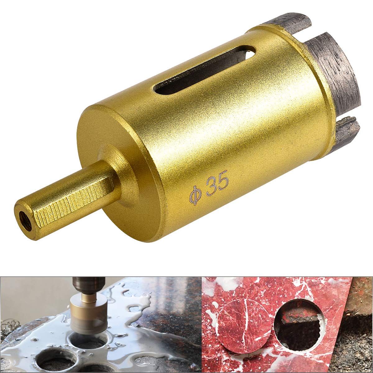 35mm Dia Diamond Hole Saw Drill Bit, Slate Porcelain Marble Hollow Core Drill Bit for Glass, Ceramic, Porcelain