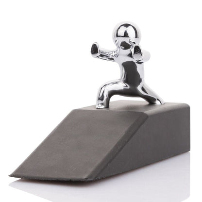Door Stopper, Zinc Alloy Little and Man with Non-slip Rubber Bases Door Stop Anti-collision Door Stopper Novelty Decorative