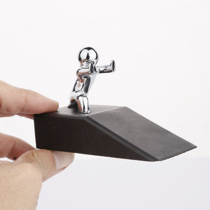 Door Stopper, Zinc Alloy Little and Man with Non-slip Rubber Bases Door Stop Anti-collision Door Stopper Novelty Decorative