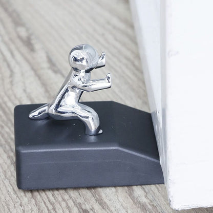 Door Stopper, Zinc Alloy Little and Man with Non-slip Rubber Bases Door Stop Anti-collision Door Stopper Novelty Decorative