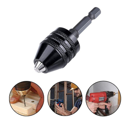 1/4 Inch Hex Shank Keyless Drill Chuck Quick Change Adapter Converter drill adapter (0.3mm-6.5mm)Impact Drill Tool Attachment