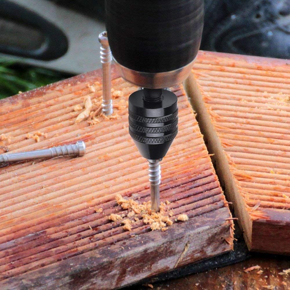 1/4 Inch Hex Shank Keyless Drill Chuck Quick Change Adapter Converter drill adapter (0.3mm-6.5mm)Impact Drill Tool Attachment