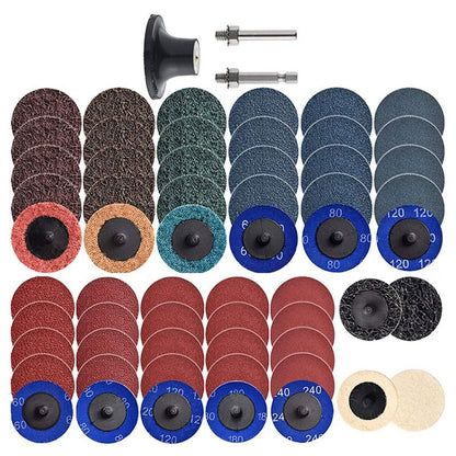 60 Pcs Sanding Discs Set 2 Inch Quick Change Sanding Discs with 1/4" Holders Die Grinder Surface Conditioning Burr Rust Paint Removal