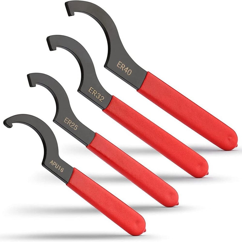 Coilover Wrench Spanner, 4PCS Non-Slip Spanner Set, Professional Universal Rubber Handle Tool