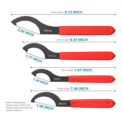 Coilover Wrench Spanner, 4PCS Non-Slip Spanner Set, Professional Universal Rubber Handle Tool