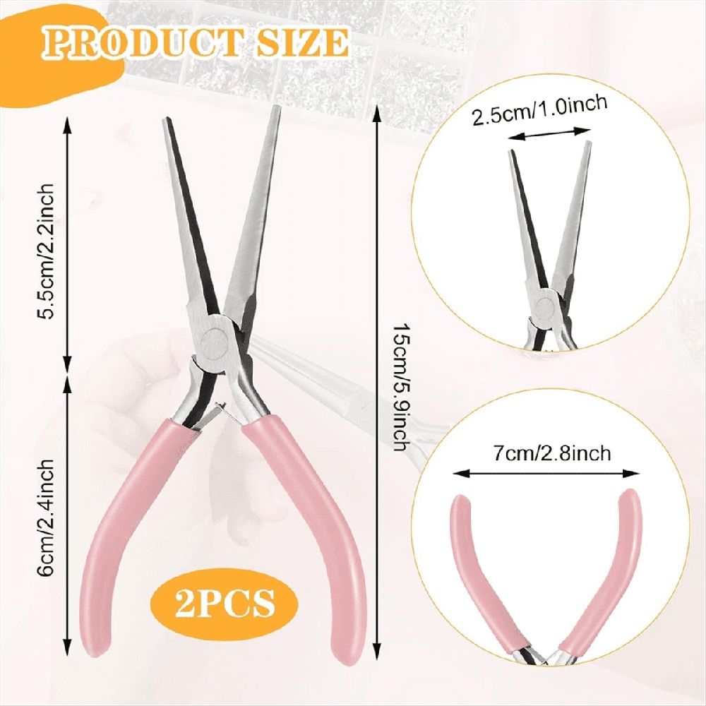 2 Pack Needle Nose Pliers, 6 Inch Long Nose Pliers