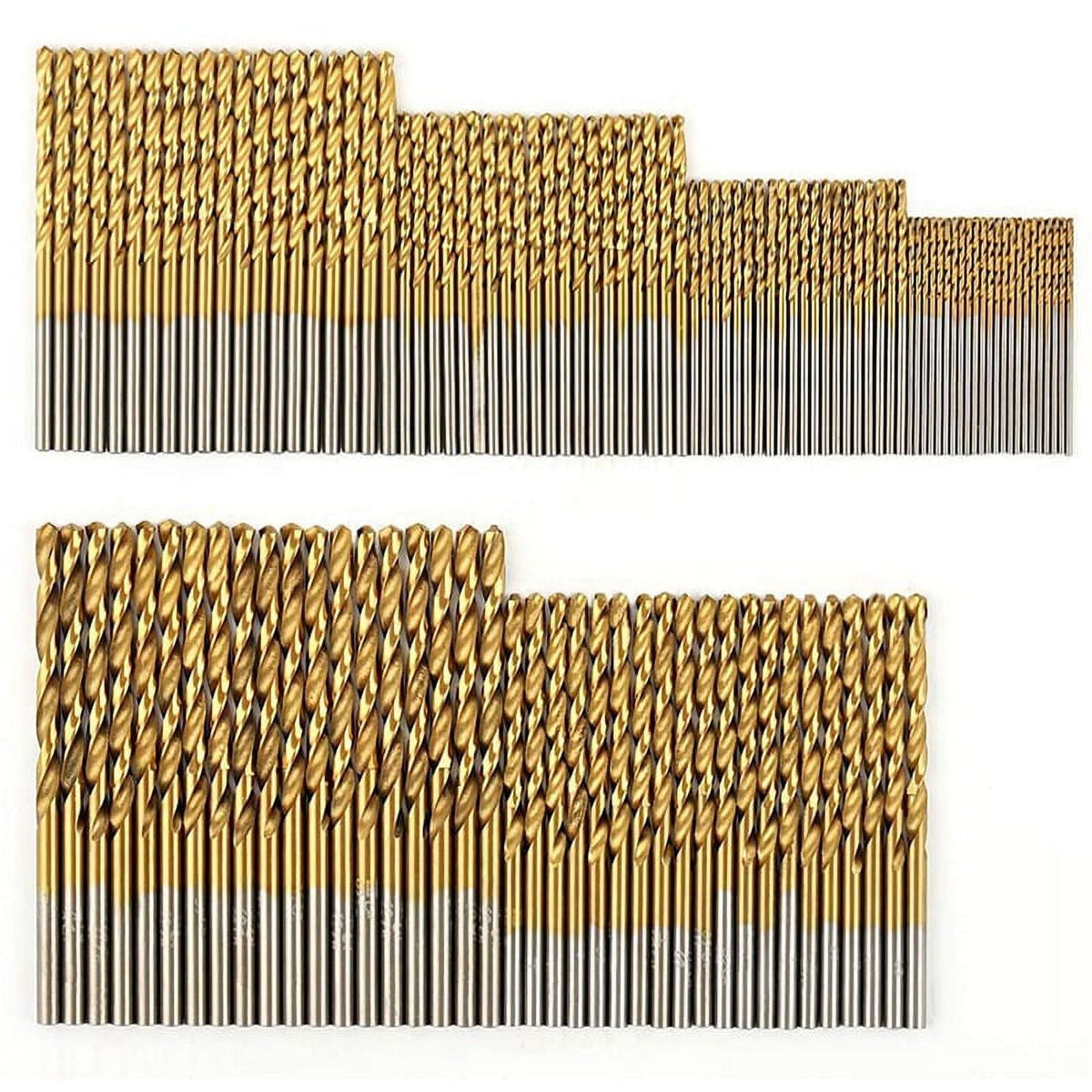 MountRuby Titanium Coated Drill Bit Set, 120-Piece, High-Speed Steel (HSS) for Metal and Steel, Gold Finish