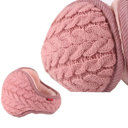 Winter Ear Muff Unisex Foldable Adjustable Collapsible Plush Cold Weather Knit Comfortable Ear Earmuffs Outdoor Ear Warmer for Women Men