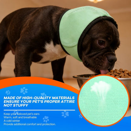 Dog Ear Muffs,Elasticity Adjustable No Flap Ear Wraps for Dogs,Dog Ears Headband for Noise Reduction and Sound Insulation When Swimming in Summer,Green,S